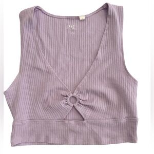 PacSun Lavender Ribbed Ring-Front Crop Tank - Size Medium